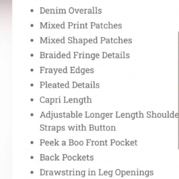 BlueVelvet Denim Capri Overalls with Mixed Patches in Denim XL🆕⌚📦🏃💨🚚 - Picture 11 of 16